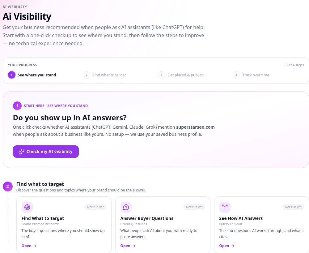 Command Center AI Visibility tools for customer questions and content opportunities